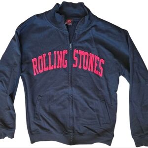 Vintage Rolling Stones Warmup Baseball  Rockware Jacket Large Zip Black